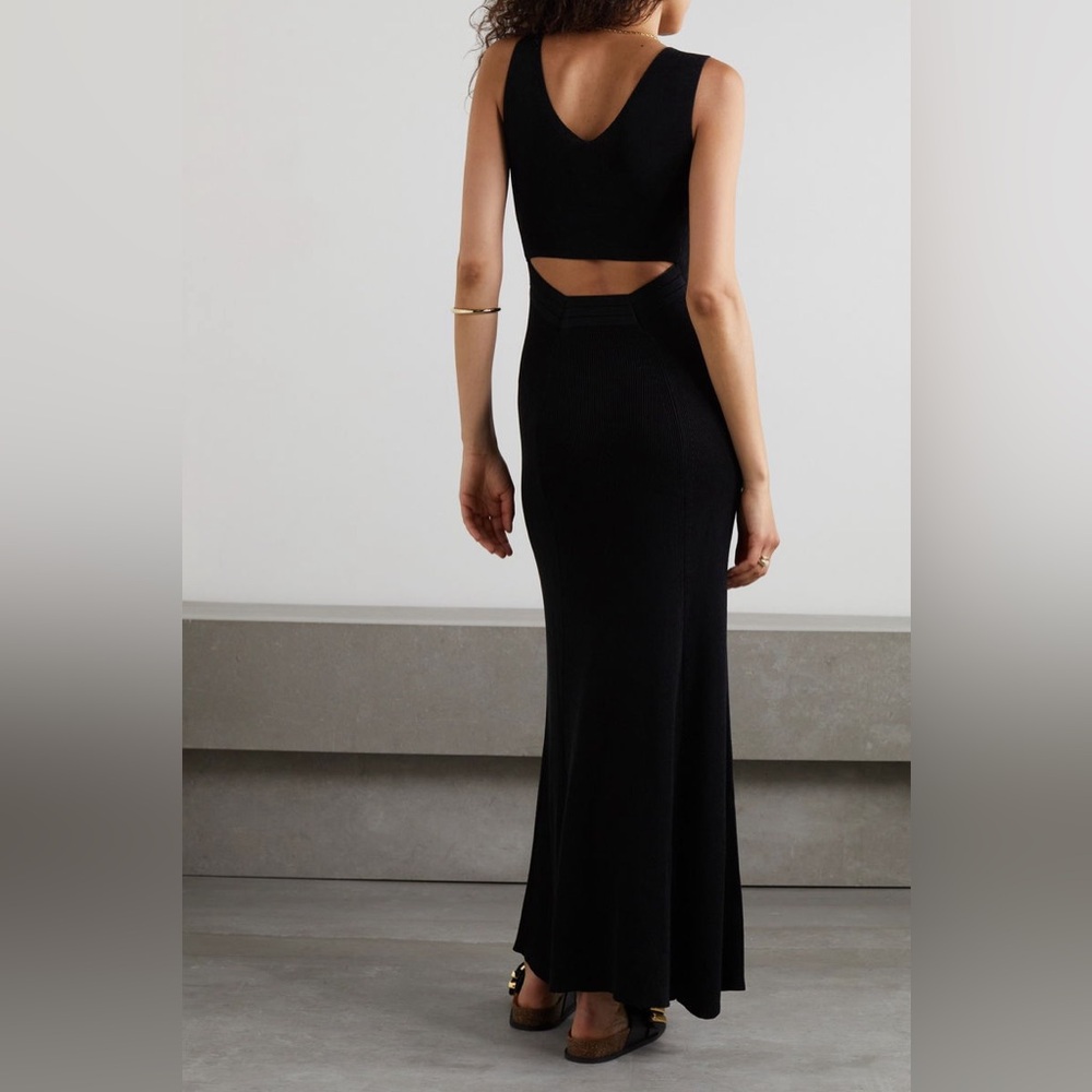 CAES Cutout Paneled Knitted Maxi Dress